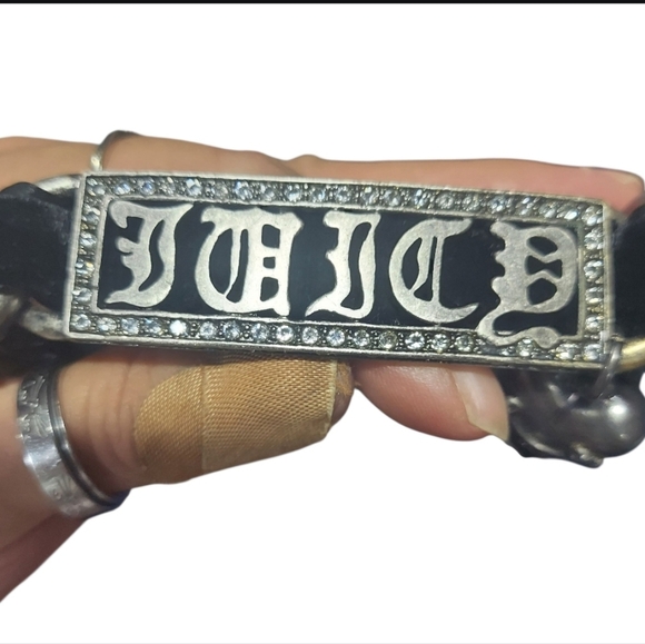 Rare Vintage Juicy Couture Black Velvet Chain Belt - Picture 4 of 7